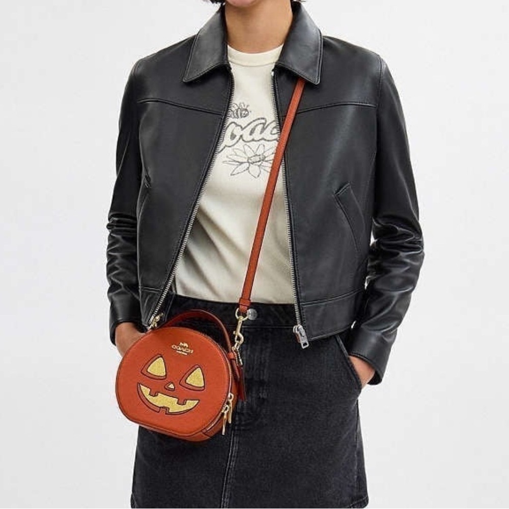 Last 3! New Coach Canteen Crossbody Bag With Halloween Pumpkin Print CW468 - Picture 4 of 5